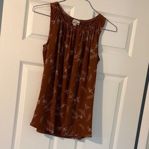 [LOFT] 🆕 Brown Floral Sleeveless Blouse